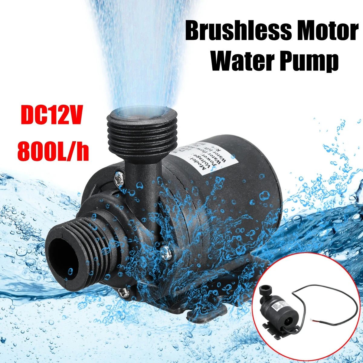 DC 12V 5M 800L/H Portable Mini Brushless Motor Ultra-quiet Submersible Water Pump for Cooling System Fountains Heater DC 12V 5M 800L/H Portable Mini Brushless Motor Ultra-quiet Submersible Water Pump for Cooling System Fountains Heater