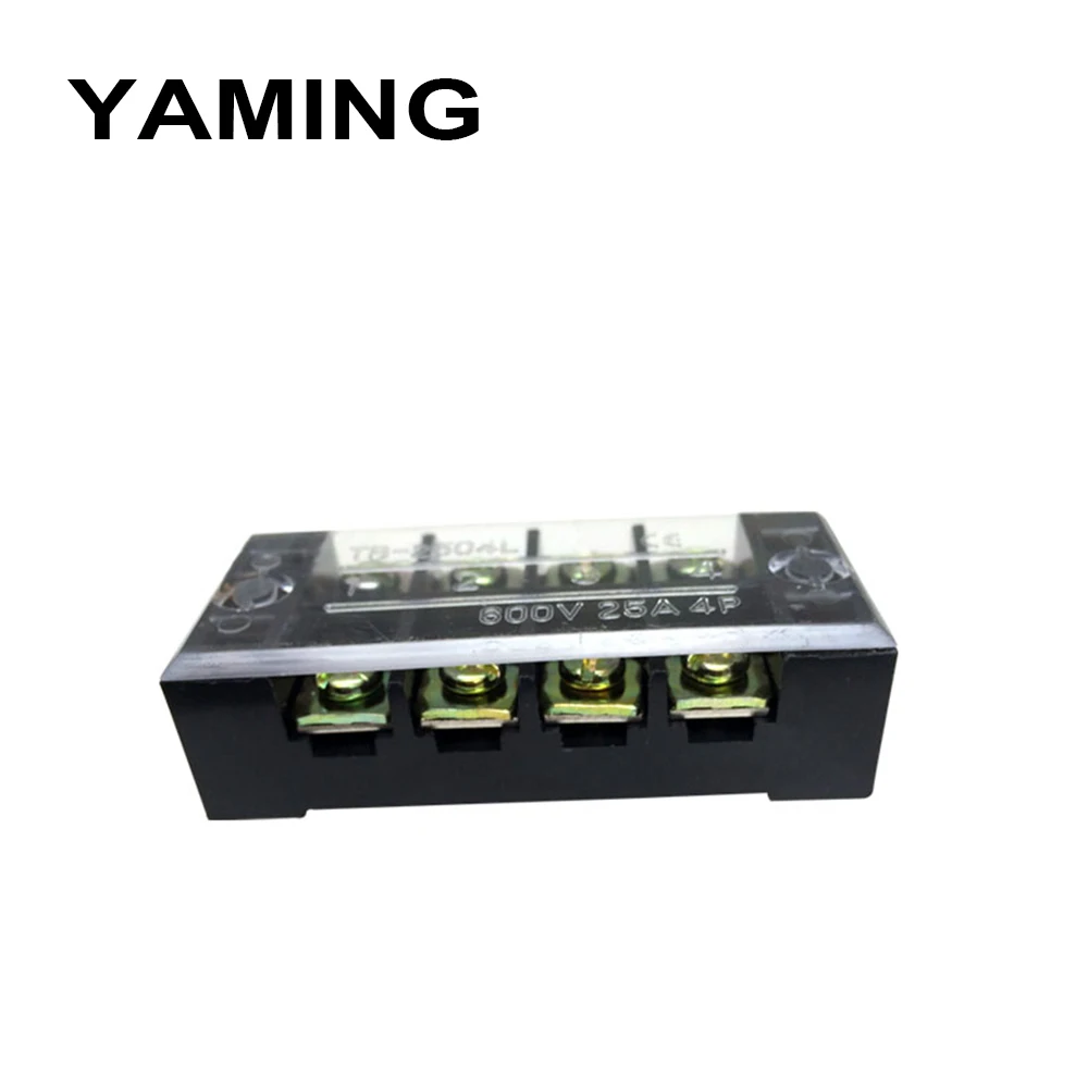 10 шт./лот TB 2504 двухрядная Клеммная колодка для подключения 4 P 600 в 25 А пластина