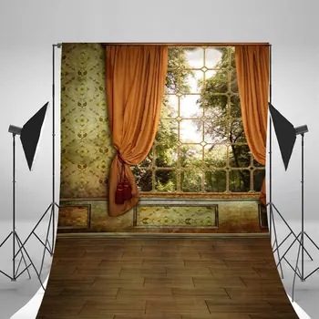 

Window rustic curtain room tree photo backdrop Vinyl cloth High quality Computer print wall photography studio background