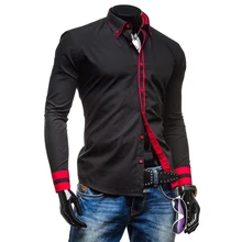 New Mens Long Sleeved Dress Shirts Collar Button Unique Design Slim Fit Shirts