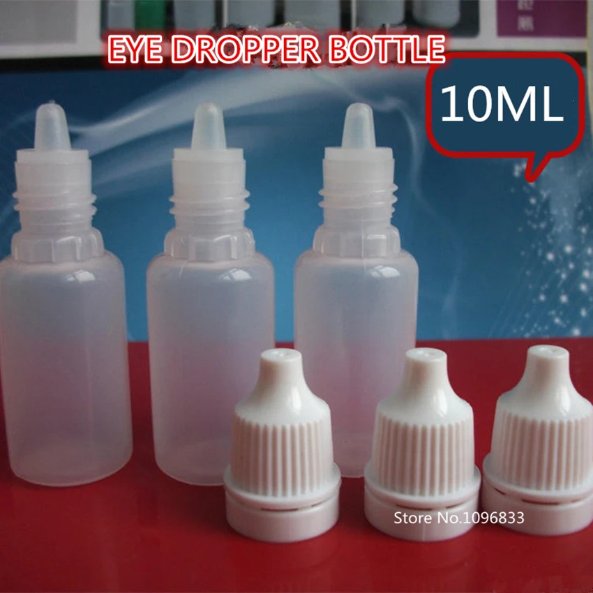 100pcs Free Shipping 10ml New Empty Eye Drops Plastic Bottles Liquid Bottle Plastic Medical Packing bottle Capsule Bottle 10ml