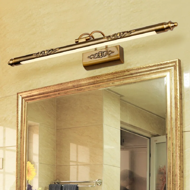 Online Retro Kosmetik Spiegel lampe 500mm 8W LED Europäischen make up Licht Eitelkeit Bad Wand lichter Bronze Schrank beleuchtung Dekoration
