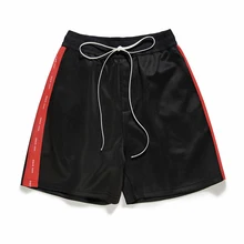 Новые поступления стороны полоску Drawstring высокого качества Шорты Мужская модная одежда мужские однотонные Короткие штаны Фитнес Повседневная