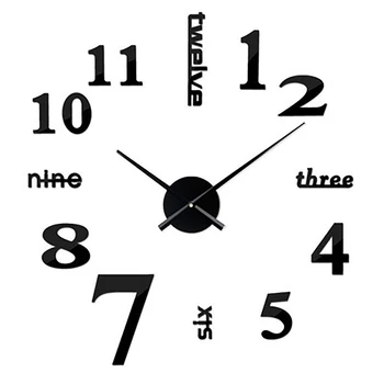 

3D Wall Clock Stickers Large Quartz Clocks Mirror Sticker DIY Hanging Wall Stickers Decoration