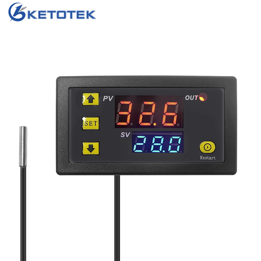 

110-220V 12V Digital Thermostat Temperature Controller LED Display Regulator Heating Cooling Control Thermostat Instruments