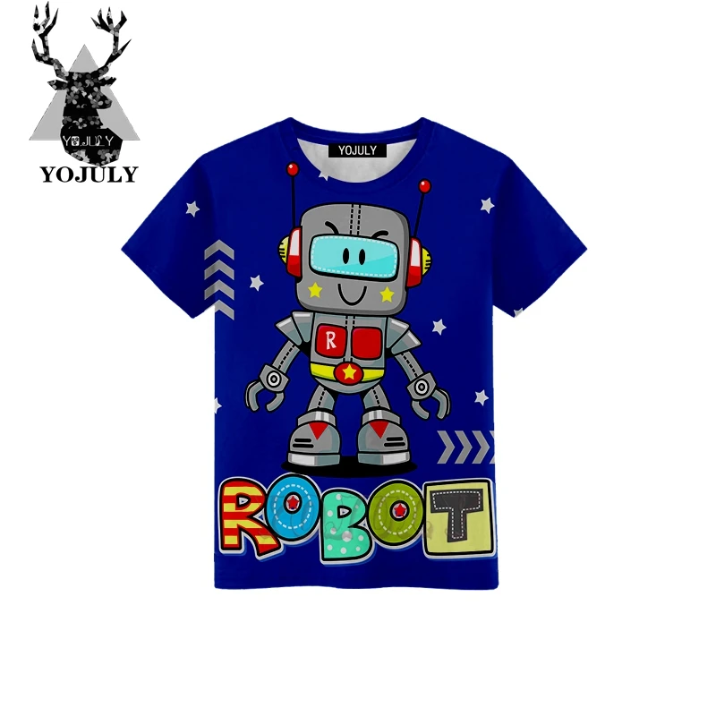 

YOJULY 2019 baby Boys Cute Cartoon robot 3D Print T-Shirt boys&girls For Summer Casual children Clothes Short Sleeve kids A03