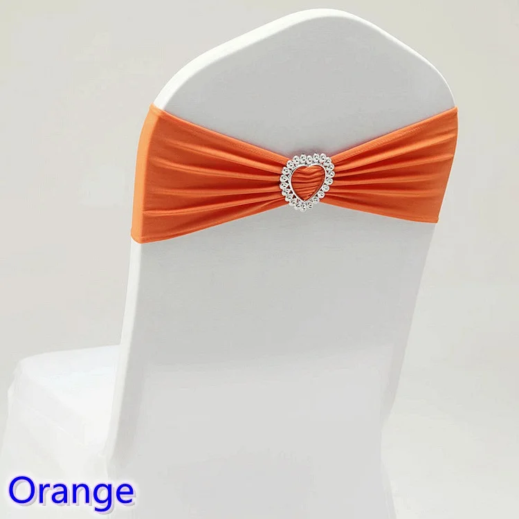Orange Colour Spandex sash wedding lycra chair band stretch for chair