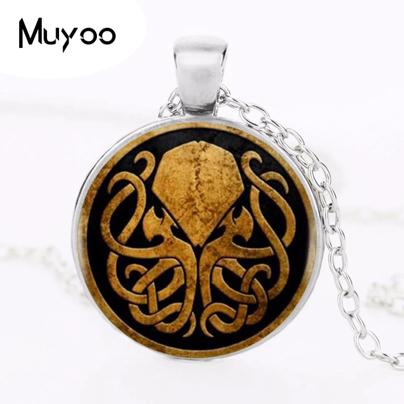

1pcs/lot Cthulhu Pendant Necklace Handmade Bronze Copper Chain Long Vintage Necklace Women Jewelry HZ1