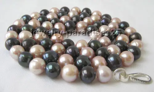 

Free shipping hot sale Women Bridal Wedding Jewelry >>AAA 33" 10mm natural black purple round freshwater pearl necklace