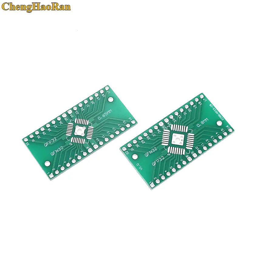 

ChengHaoRan 5 pcs QFP32 QFP32 Converter Adapter Socket PCB SMD 0.8mm 0.65mm Pin Pitch Universal Board Plate IC Pinboard FR4