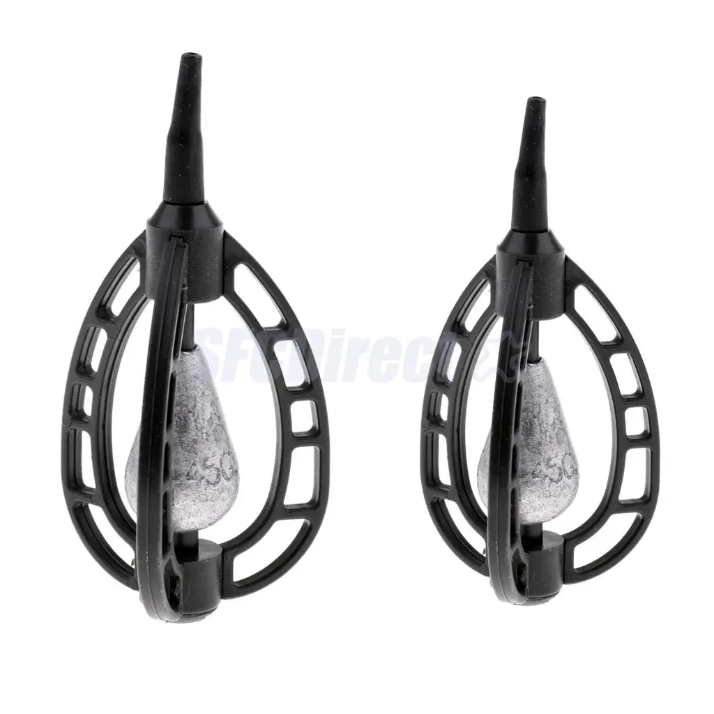 In-line Method Fishing Feeder Swim Feeders Carp Fishing Baits Cage Trap with Lead Sinker 40g 45g