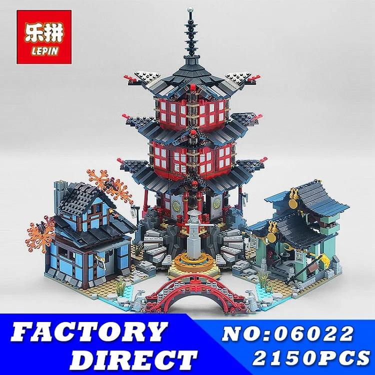 

LEPIN 06022 2150Pcs Ninja Temple of Airjitzu Model Building Kits Blocks Jay Kai Cole Bricks Compatible Children Toys Model Gift