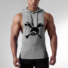 С капюшоном Быстросохнущий дышащий мужской жилет для бега баскетбольный Топ для тренировок спортивный жилет для фитнеса футболка для бега