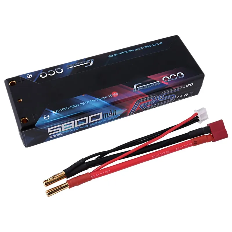 2X Gens ace 7,4 V 5800mAh 100C Lipo 2S батарейный блок Deans Plug Racing Series power для гоночного автомобиля в твердом футляре