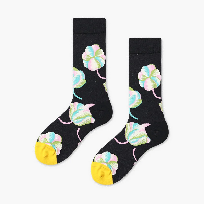 [WPLOIKJD]New Fashion Cotton Creative Men's Socks Harajuku Colorful Funny Streetwear Hip Hop Happy Socks Skarpetki For Male Gift - Color: 25