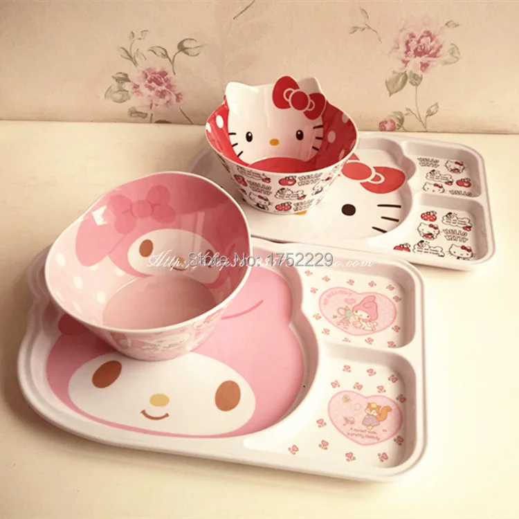 Hello Kitty KT dish bowl meal plate of loveliness Kitty tableware