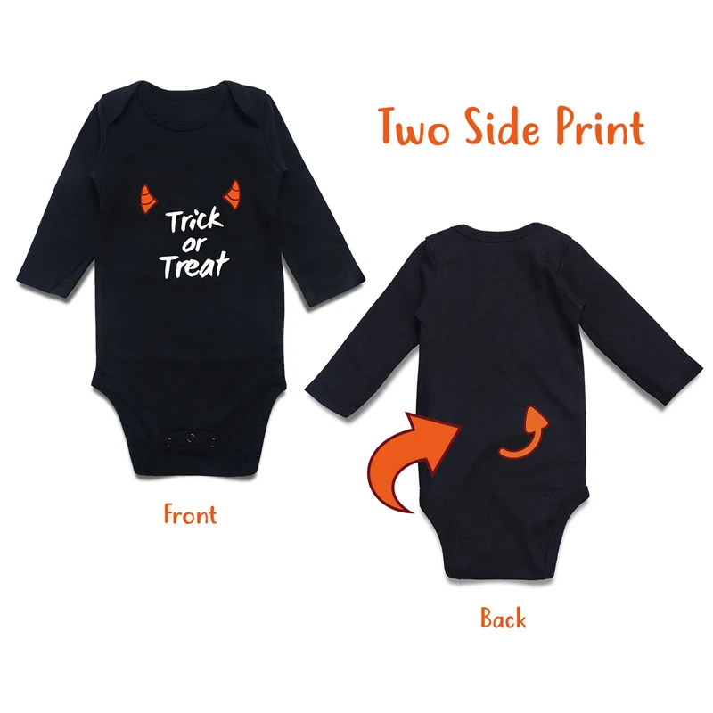 long sleeve baby bodysuit Halloween custom black