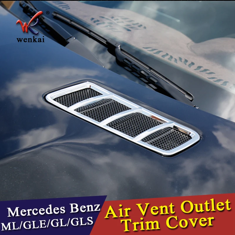 Wenkai ABS Хром передний капот вентиляционное отверстие наклейка на розетку Накладка для Mercedes Benz GL GLE GLS ML класс X166 W166 стайлинга автомобилей