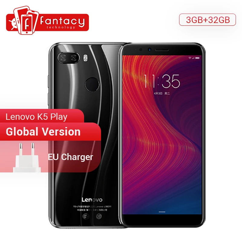 Смартфон Lenovo K5 Play 3 ГБ+32 ГБ Snapdragon 430 восемь ядер 1 4 ГГц 5 7 дюймовый экран 18:9 сканер