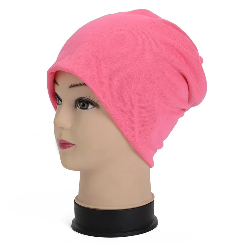 XPeople Женская Мужская Стильная тонкая хип-хоп мягкая эластичная вязаная громоздкая шапочка шляпа-Кепка с черепом - Цвет: Light pink