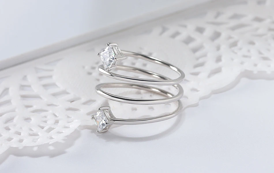 ORSA JEWELS подлинные 925 пробы серебряные женские кольца уникальный дизайн AAA прозрачное женское циркониевое кольцо ювелирное изделие подарок на день рождения SR61