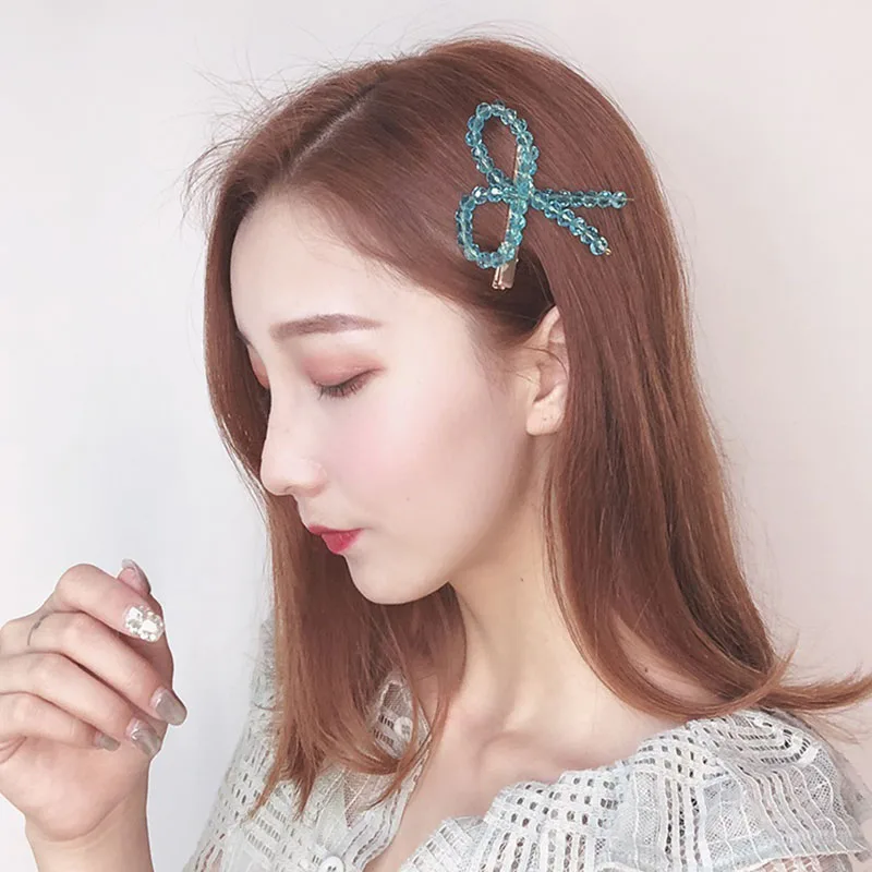 

YY JULY Korean Crystal Hairpins Hair Clips for Women Girls Hair bow Accessories Bobby Pins Barrettes Ornament Hairgrips