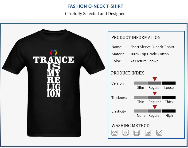 Trance Is My Religion Round Collar T Shirts Labor Day Personalized Tops Tees Short Sleeve Designer Cotton Fabric Tee-Shirts Men Trance Is My Religion