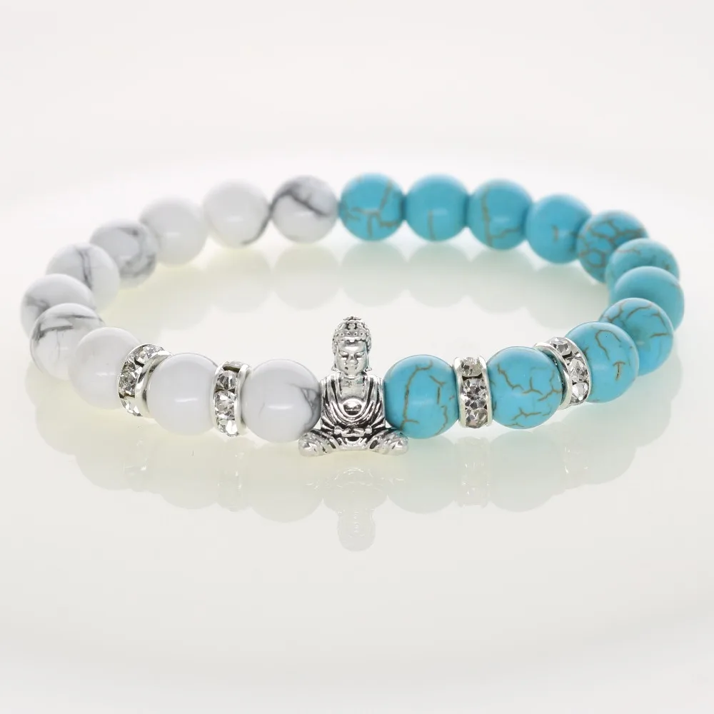New Lucky Buddha Bracelets Green Stones Bangles Shakyamuni Gautama
