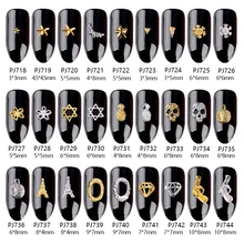 Цвета: золотистый, серебристый Медь 100 шт./упак. металлические полые заклепки для ногтей на каждый день дизайн подвески Маникюр 3D нейл-арта украшения