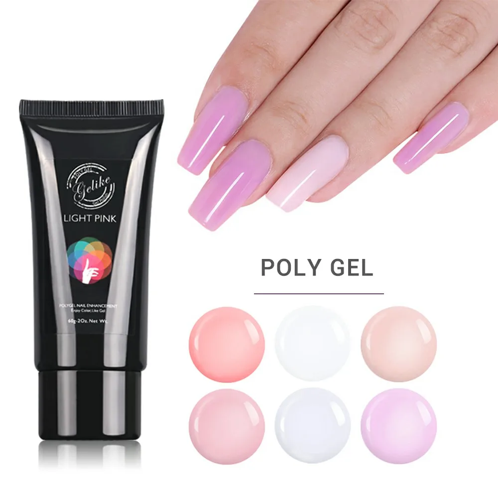 Gelike Soak Off Poly Quick Building French Extensions Finger Nail Camouflage UV LED Hard Builder Long Lasting Salon | Красота и