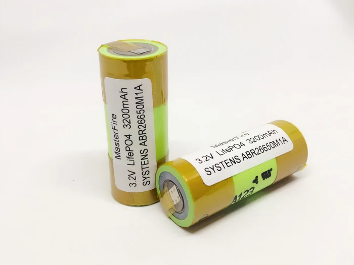 

MasterFire 2pcs/lot New Original ANR26650M1A Battery 3.2V 15C lifepo4 cell 26650 3200mah Batteries with Tabs