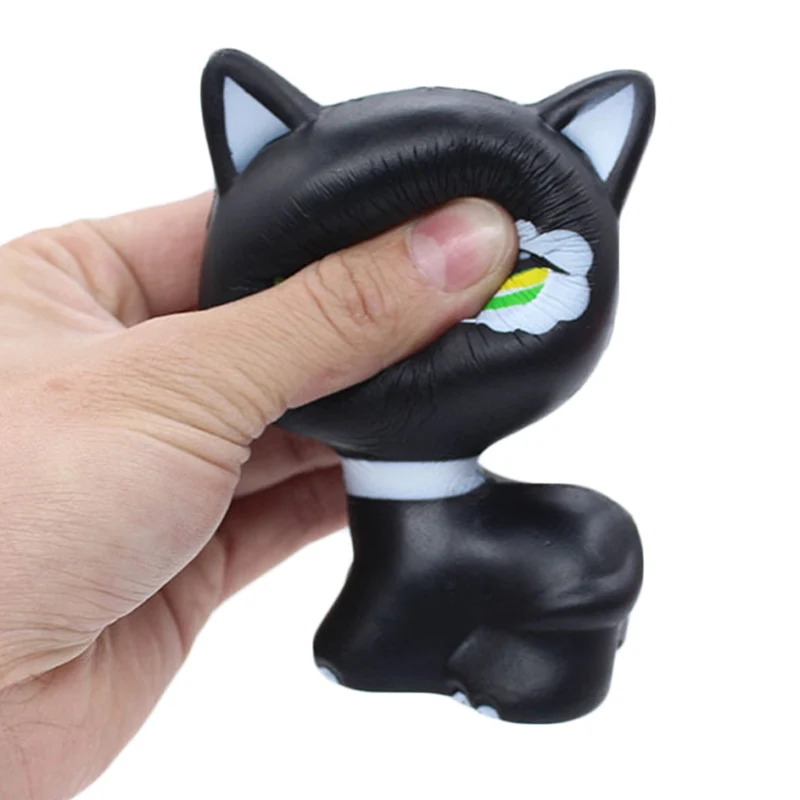Kawaii Black Kitty Cat Squishy имитационный хлеб ароматизированные игрушки для снятия стресса