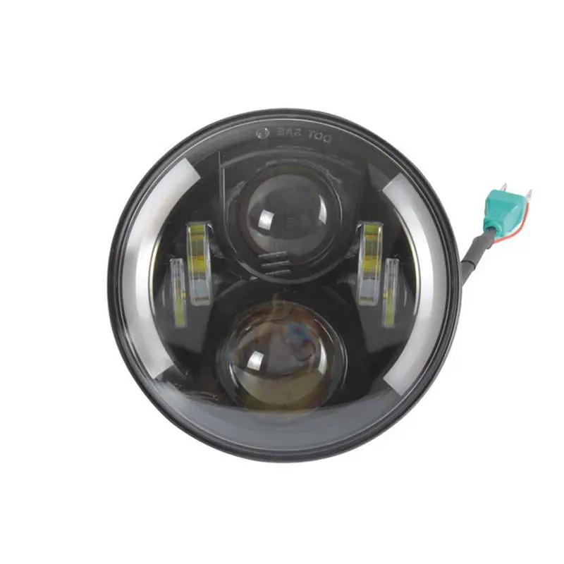 7 &quotмотоциклетный черный проектор LED Halo кольцевая фара для Dyna уличного Glide|headlight