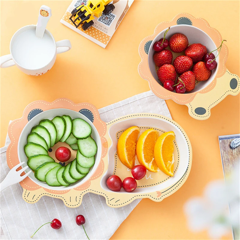 

Baby Tableware Unbreakable Cartoon Dishes Feeding Children Baby Bowl Plate Food Feeding Dinnerware Set Plates Tableware Children