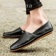 Mocasines Nuevos 2017 Zapatos Casuales de Estilo de Moda de Verano Suave de Los Hombres de alta Calidad de Cuero de Vaca Zapatos de Los Hombres Pisos Mocasines Zapatos plus tamaño