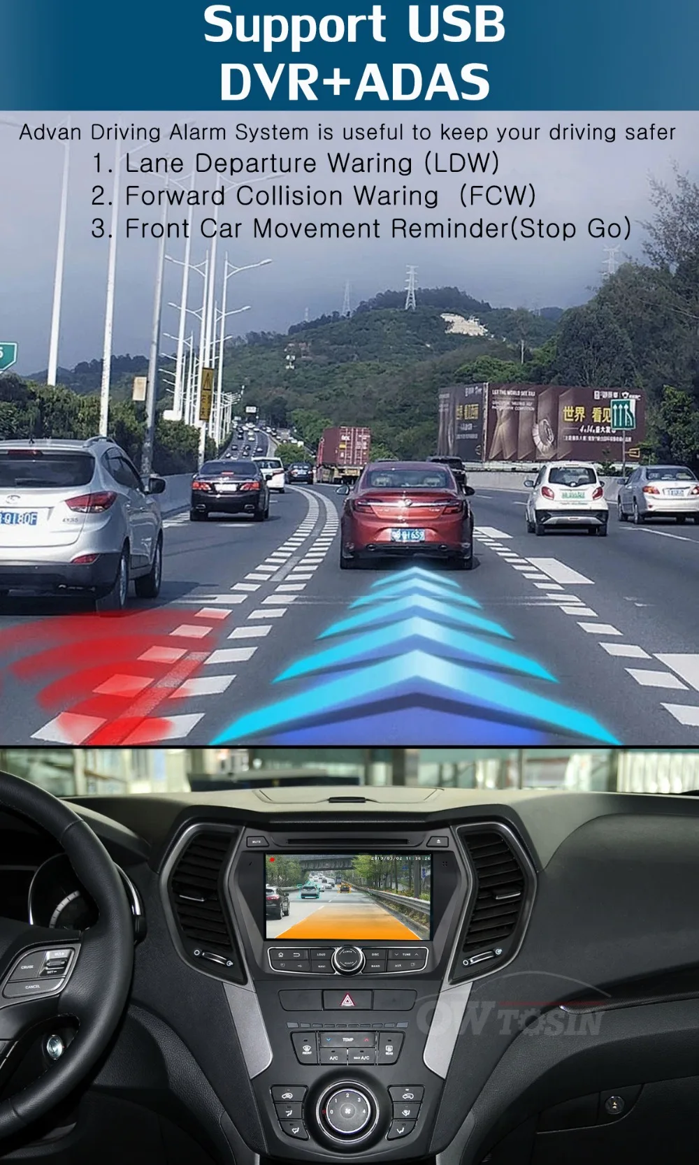 Discount 8" IPS 8Core 4G RAM+64G ROM Android 9.0 Car DVD Radio GPS Navi For Hyundai IX45 Santa FE 2013 2014 2015 2016 DSP CarPlay 6