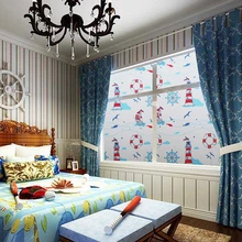 Мультфильм пластик плёнки стекло Солнцезащитная наклейка без клея океан Маяк электростатические наклейки детская комната Стикеры