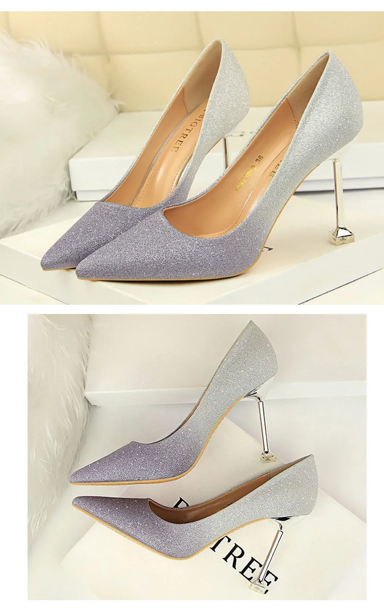 Bigtree/пикантные женские туфли-лодочки; модные блестящие свадебные туфли; женские туфли на высоком каблуке с градиентом; обувь для вечеринок; женская обувь на шпильке; 5 цветов