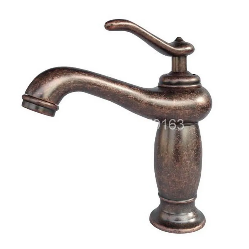 

Free Shipping! Antique Red Copper Single Handle Bathroom Vessel Sink Faucet Mixer Taps ann002