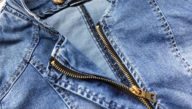 2018 Europe and the United States popular women's baseball jacket stretch denim jacket and more zipper motorcycle models have wild large size (14)