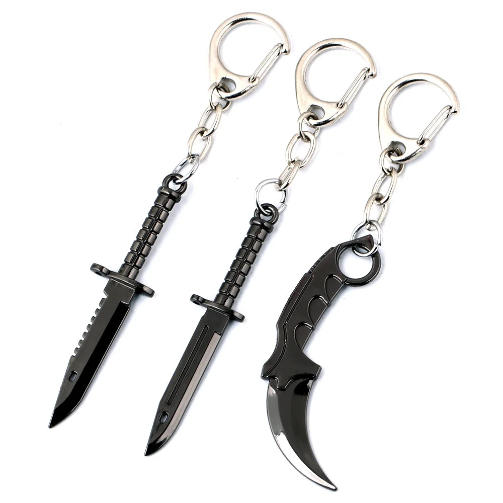 Counter strike CSGO Keychain Karambit M9 dagger Claw knife weapon model alloy keyring 6.5cm Chaveiro car pendant Charm Jewelry | Украшения