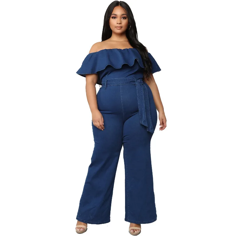 

Lguc.H Denim Women Jumpsuit Large Size 2019 Sexy Rompers Womens Jumpsuit Plus Size Jeans Bodycon Jumpsuit Big Size 3xl 4xl New