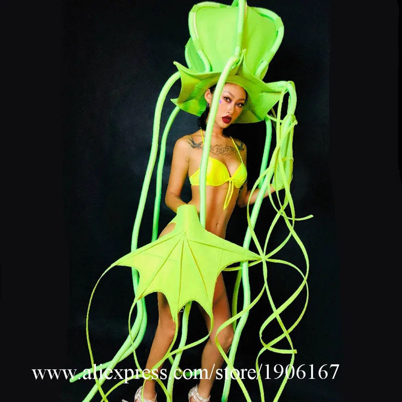 Fluorescent Octopus Bar Gogo Costume7
