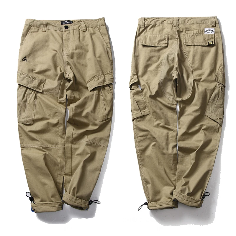 

Men Vintage Cargo Pants 2019 Mens Hiphop Khaki Pockets Joggers Pants Male Korean Fashion Sweatpants Winter Overalls