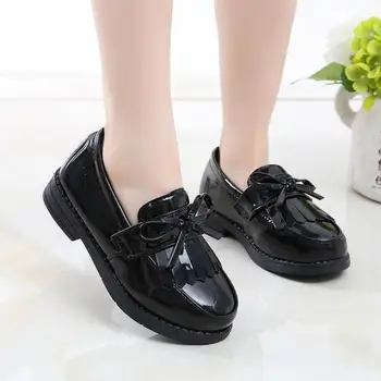 

New arrive spring autumn boys girls children PU leather shoes fringe kid oxford brand tassel bow flats shoes 26-36