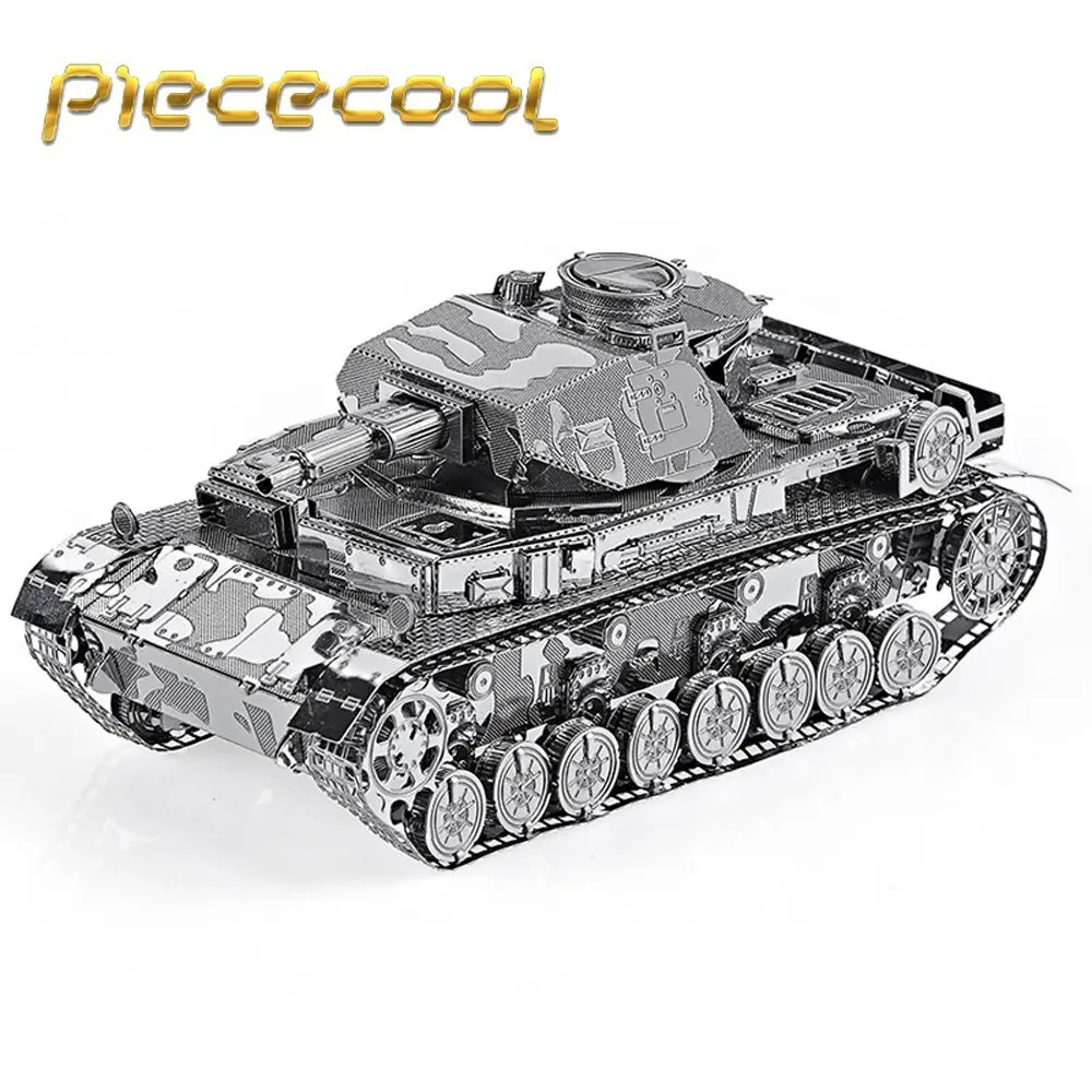 Original Piececool German IV Tank P037-S Model DIY 3D Metal Assembling Laser Cut Puzzle Toys Military Series 2 sheets