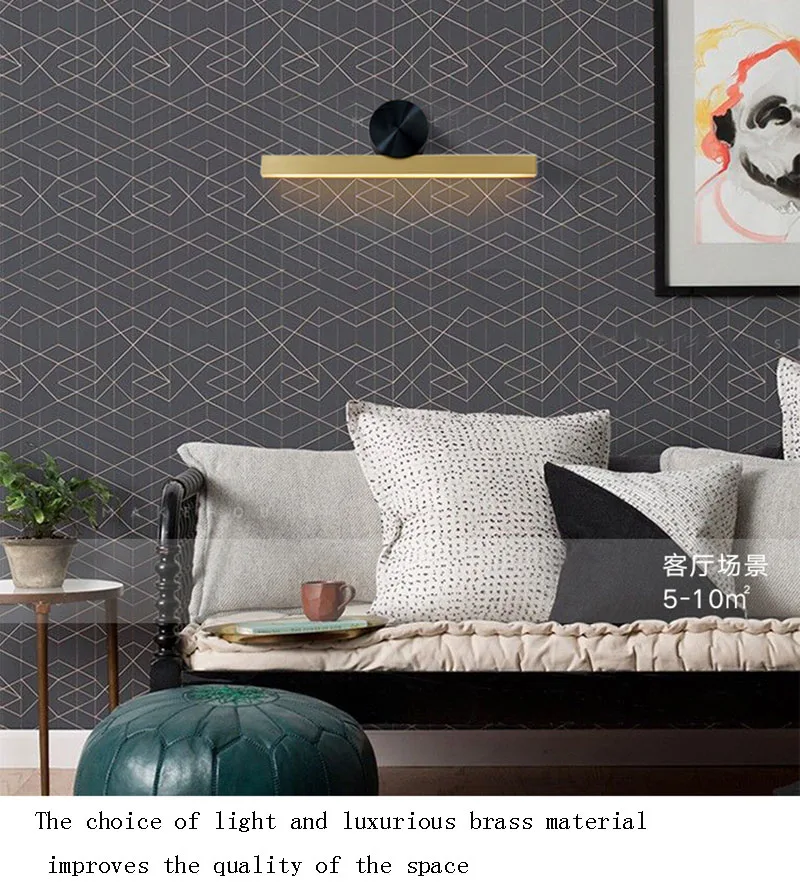 All-copper wall lamp light luxury living room bedside lamp modern minimalist Nordic ins creative personality mirror headlamp
