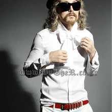 XS-5XL Персонализированная мужская одежда новая мужская Тонкая модная красивая рубашка с длинным рукавом плюс размер костюмы для сцены певицы