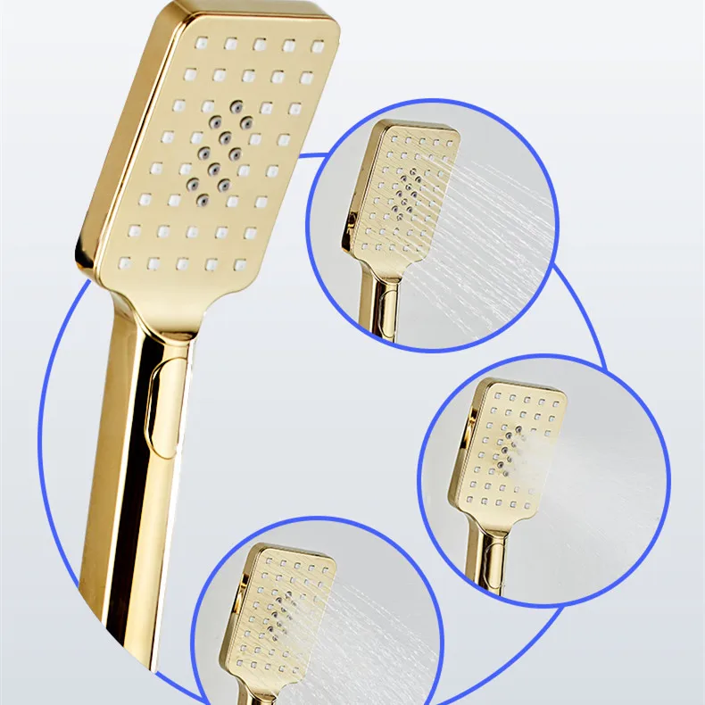 Senducs Белое золото цифровая для душевой набор роскошный термостатический ванная душевая система качество латунный смеситель для душа золото цифровая для душевой