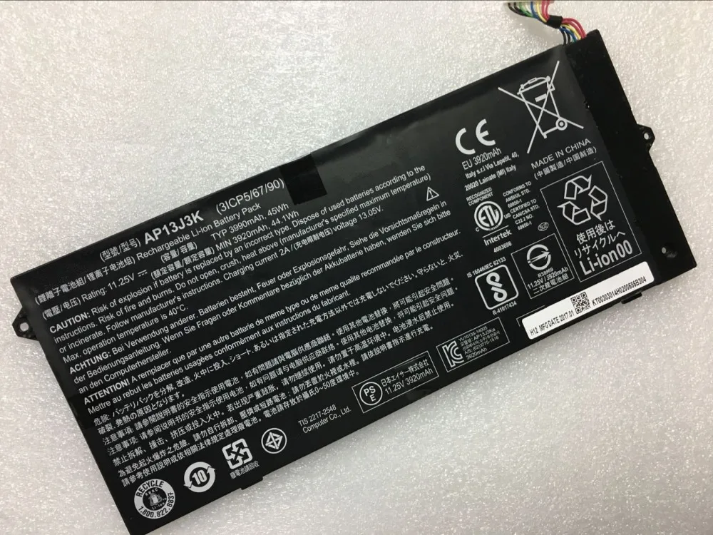 New 11.25V 45Wh 3990mAh AP13J3K Battery Compatible for Acer Chromebook 11.6